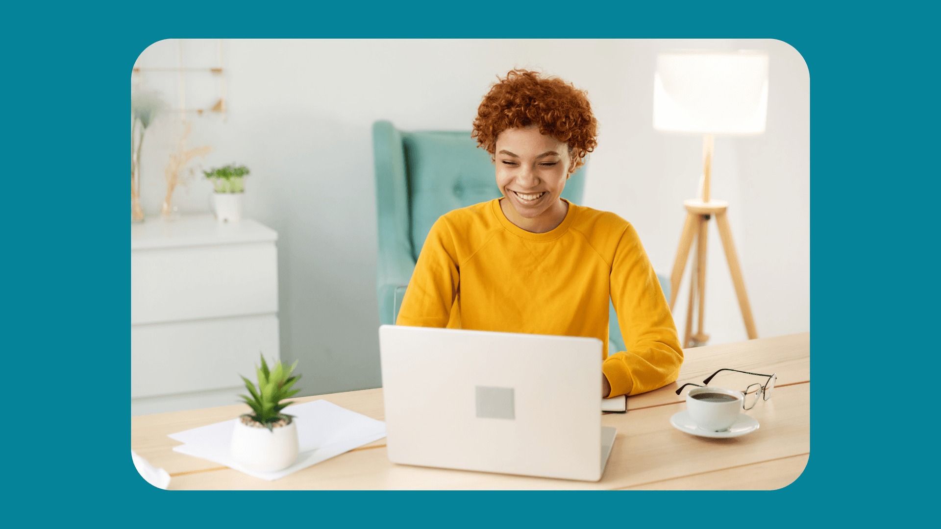 Virtual assistant completing HIPAA training on a laptop, with healthcare compliance icons and HIPAA-compliant badge in the background.
